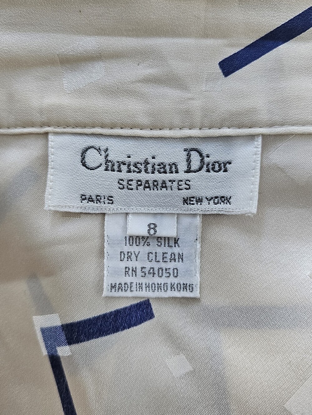 Vintage 80s Christian Dior Separates Silk Abstract Pleated Midi Skirt Size 8 - Picture 10 of 11